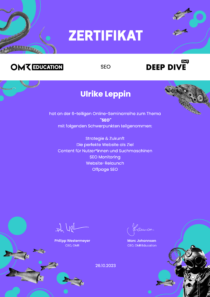 Ulrike_Leppin-Zertifikat SEO Deep Dive OMR