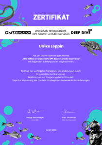 Ulrike Leppin Zertifikat GEO OMR